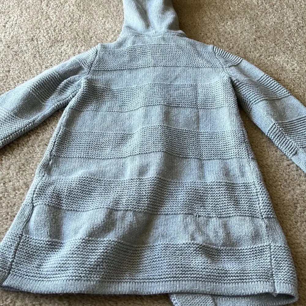 Gap toddler heather gray cotton knit sweater coat 4T
